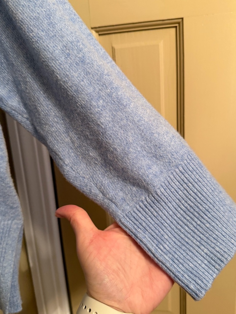 LOFT Light Blue Turtleneck Drawstring Sweater - Picture 4 of 8